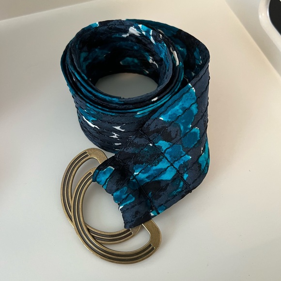 J. Crew M/L Blue Floral Belt